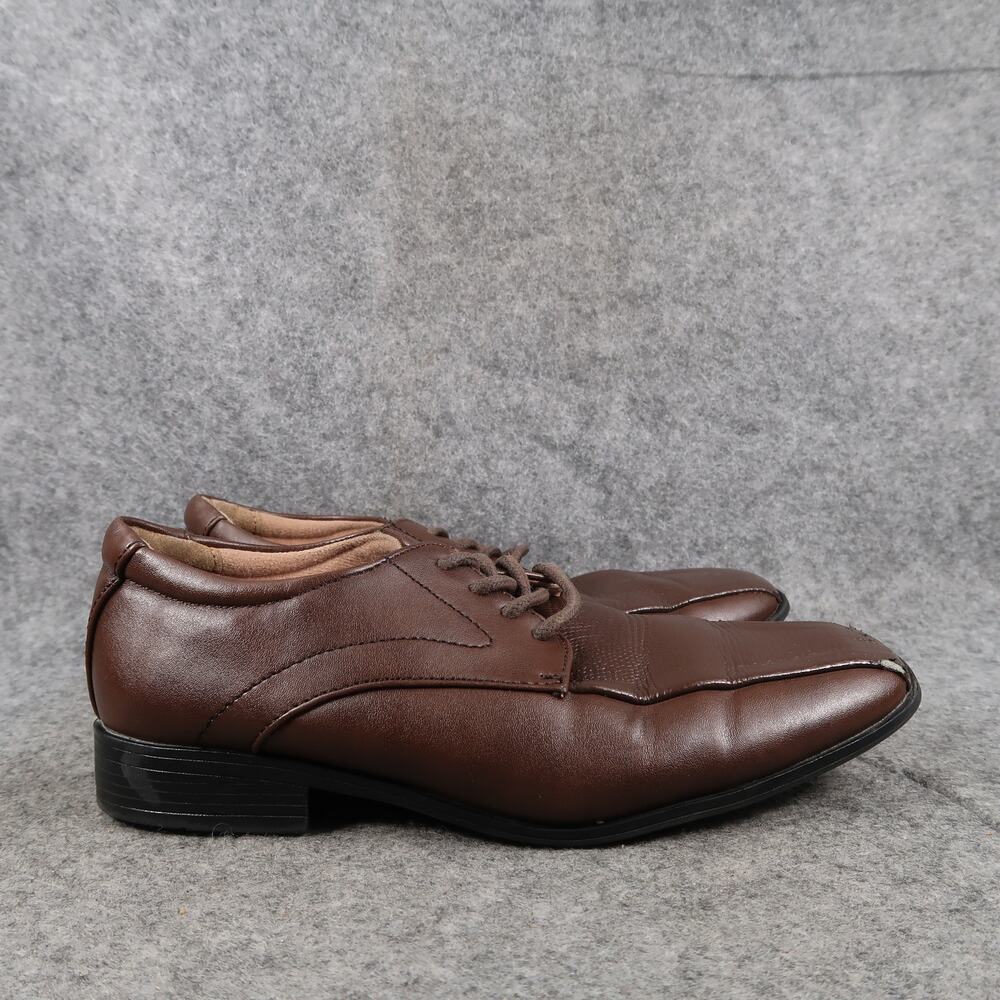 Smart Fit Kids Shoes 2 Derby Oxford Dress Formal Brown Lace Up Square Toe Boys